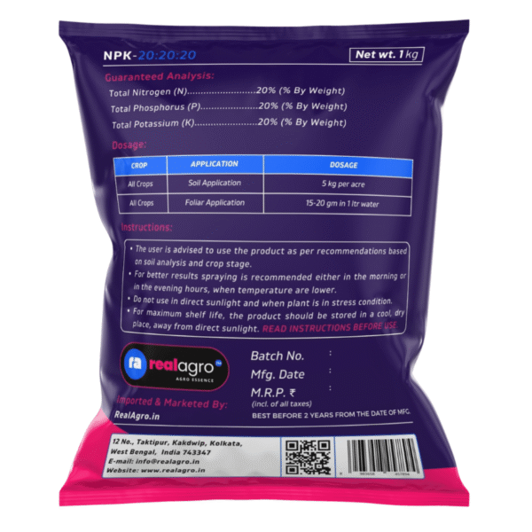 NPK 20 20 20 – All-Purpose Plant Fertilizer (1kg) - Image 2